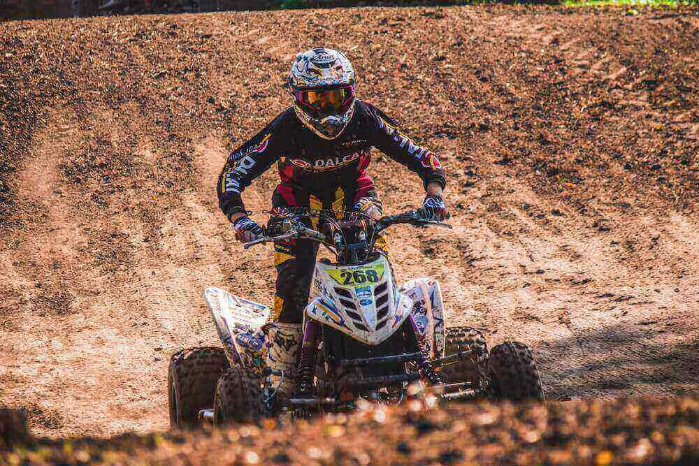 A man riding on an ATV