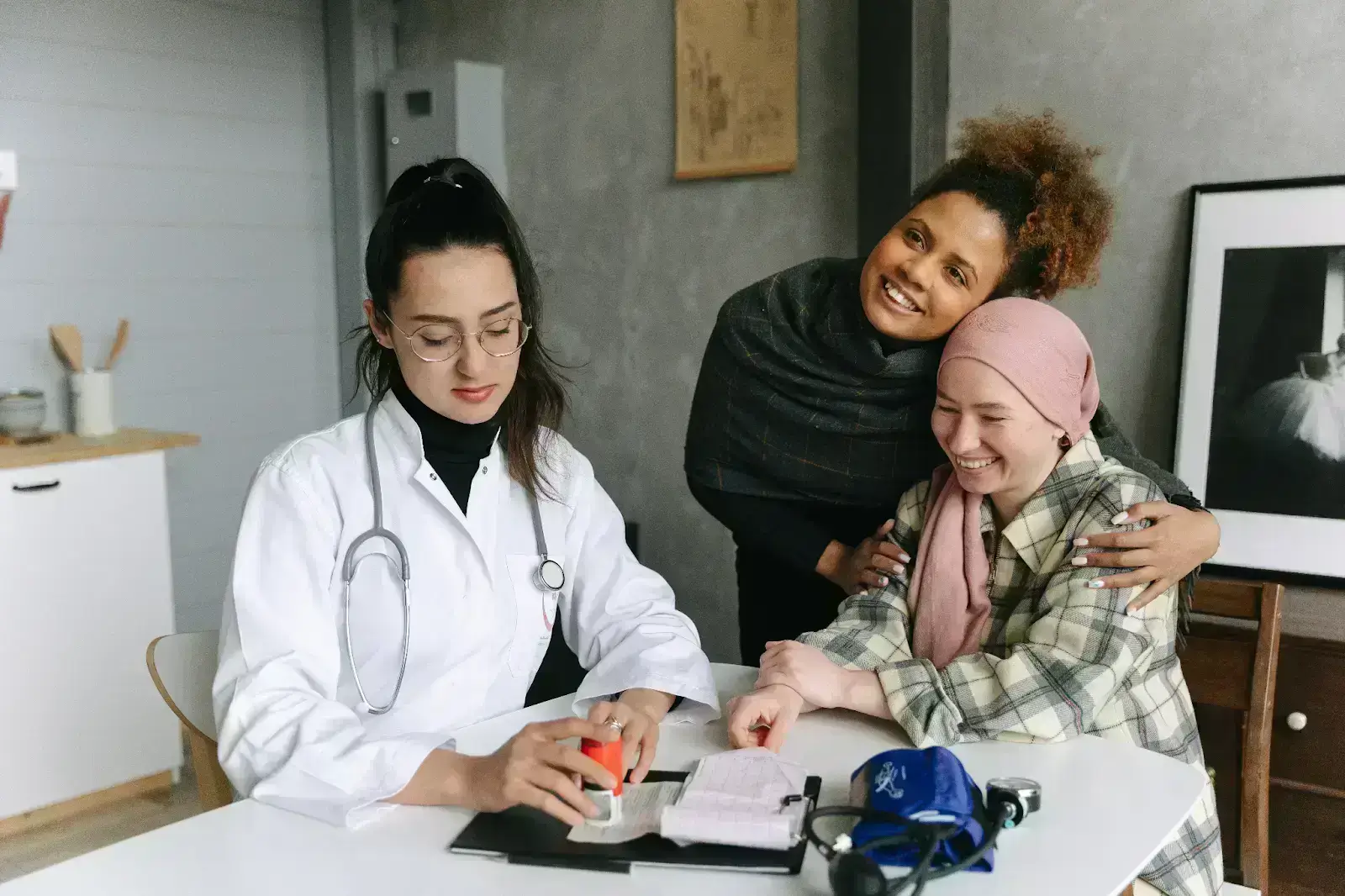 Cancer patients check up with the doctor
