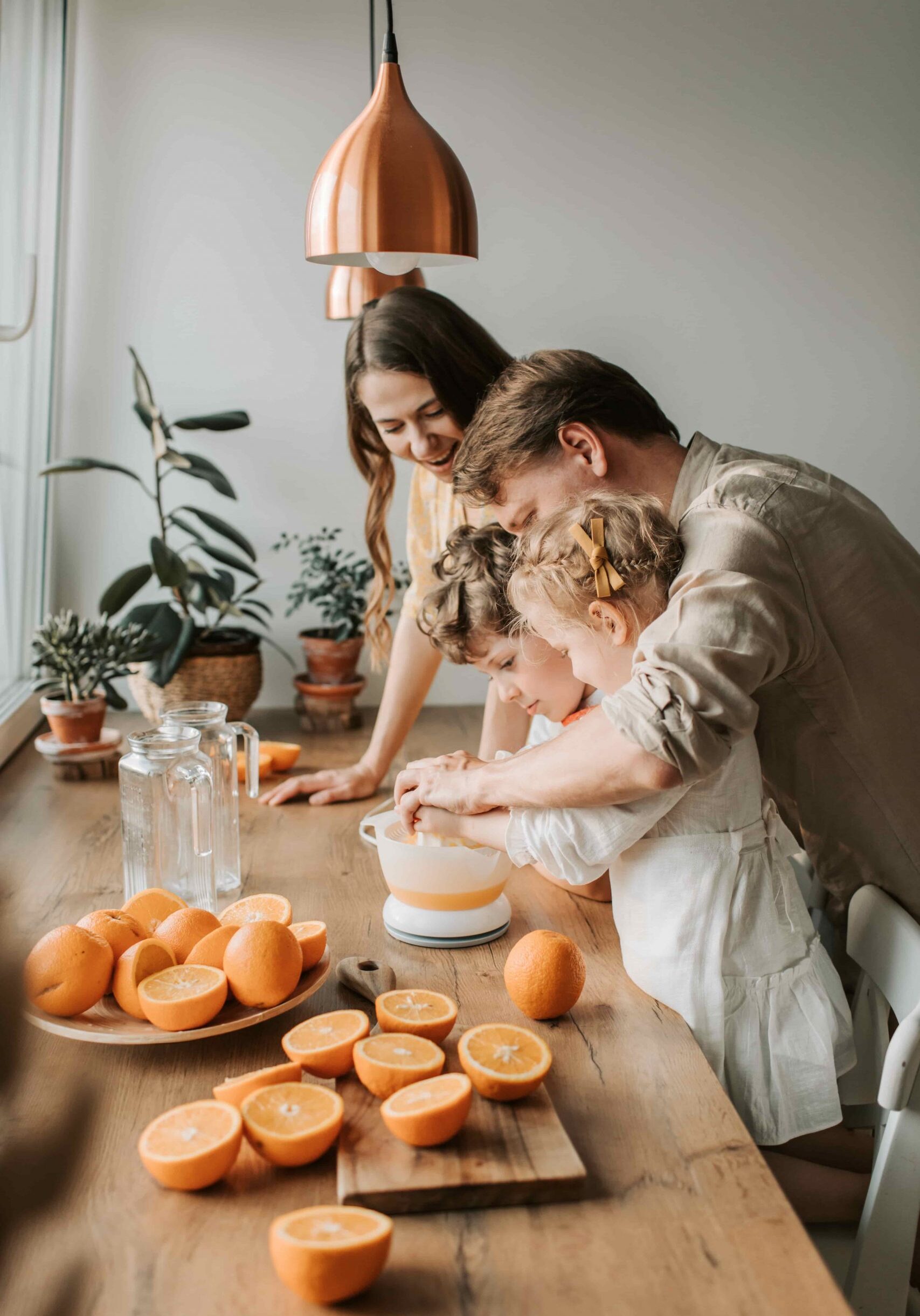 Family preparing food