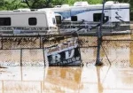 A recreational vehicle that was flooded in Arkansas.